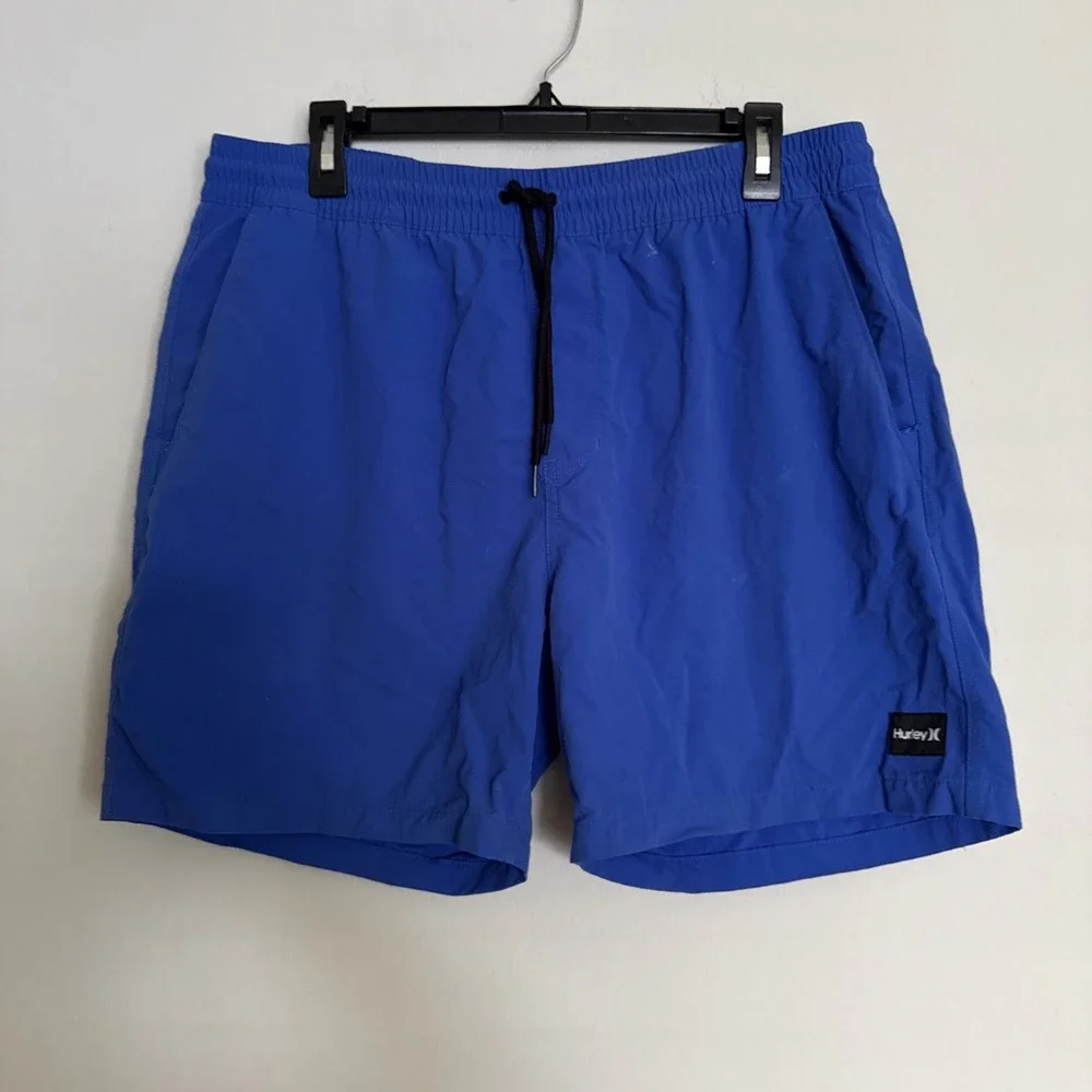 Hurley Blue Short Swim Trunks Mens Board Shorts Size‎ XL Drawstring